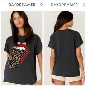 NWOT Daydreamer XS Charcoal Rolling Stones Tongue T-Shirt
